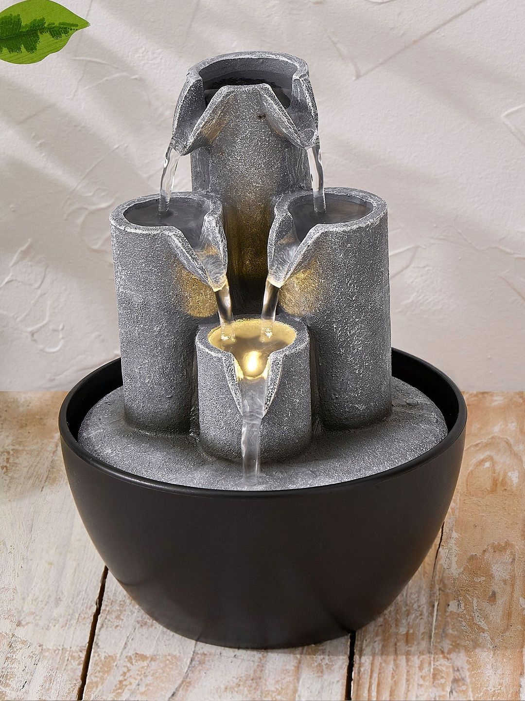 Home Centre Beige & Black Mini Diya Water Fountain-image-17