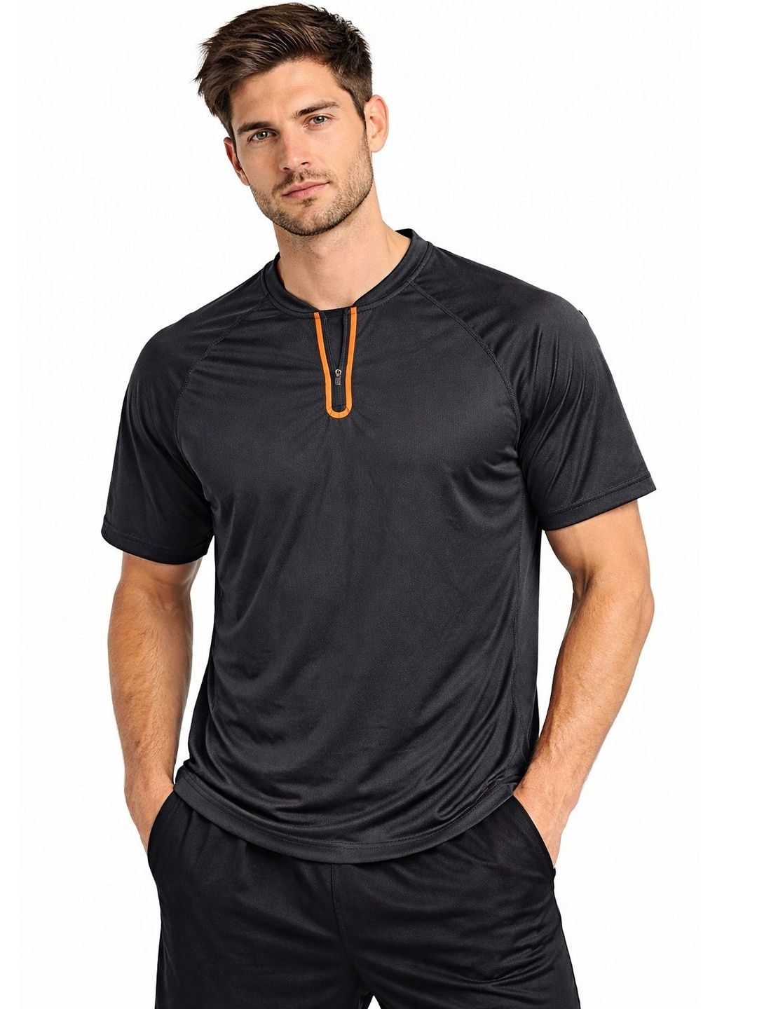 ENRIZZ Men Henley Neck Pockets T-shirt-picture-34
