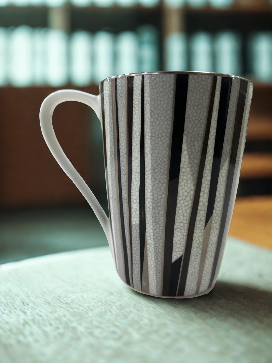SHOKKI DECOR Striped Bone China Glossy Cups and Mugs Set of-image-43
