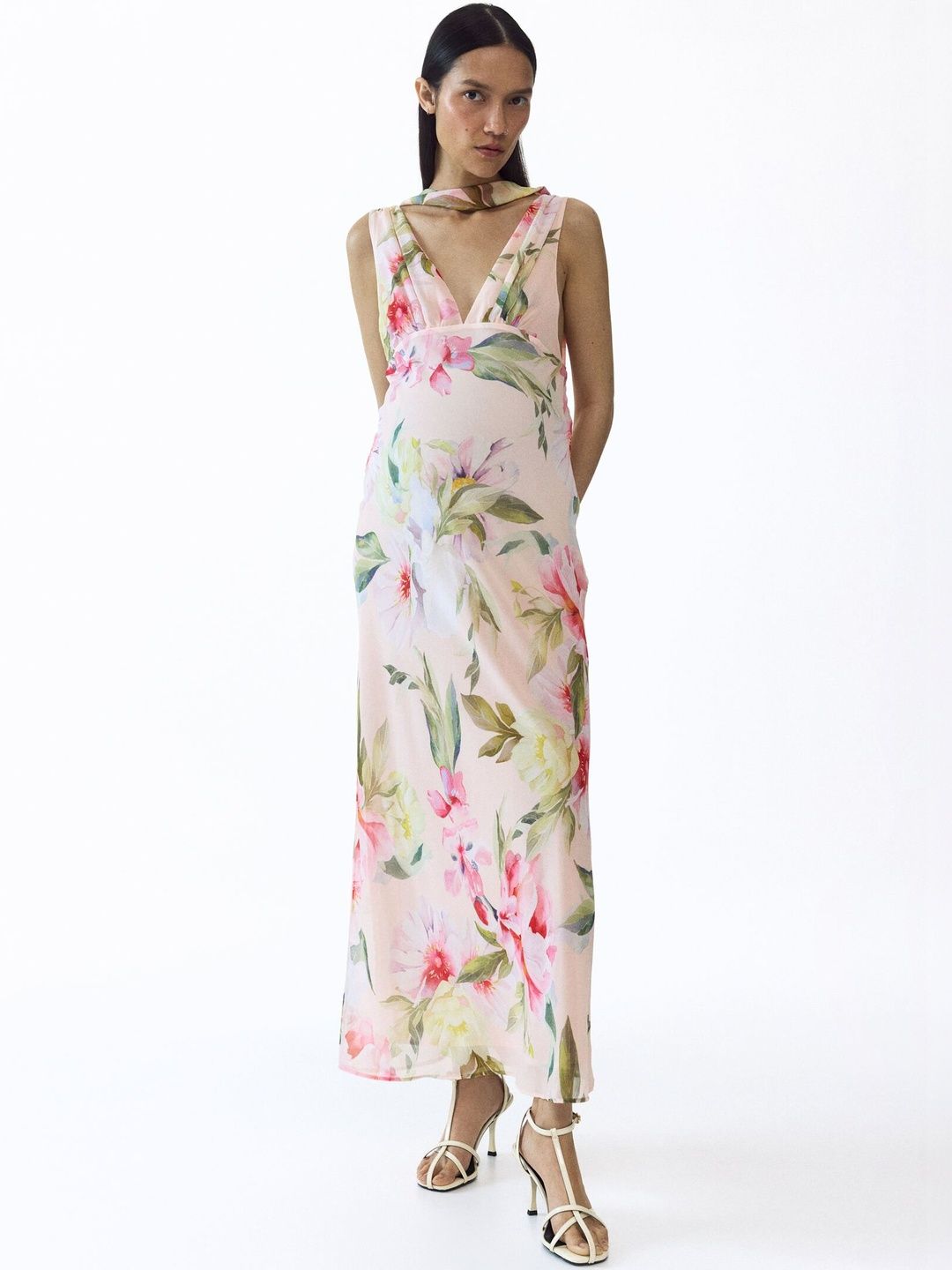 H&M MAMA Scarf-Detail Chiffon Dress-picture-26
