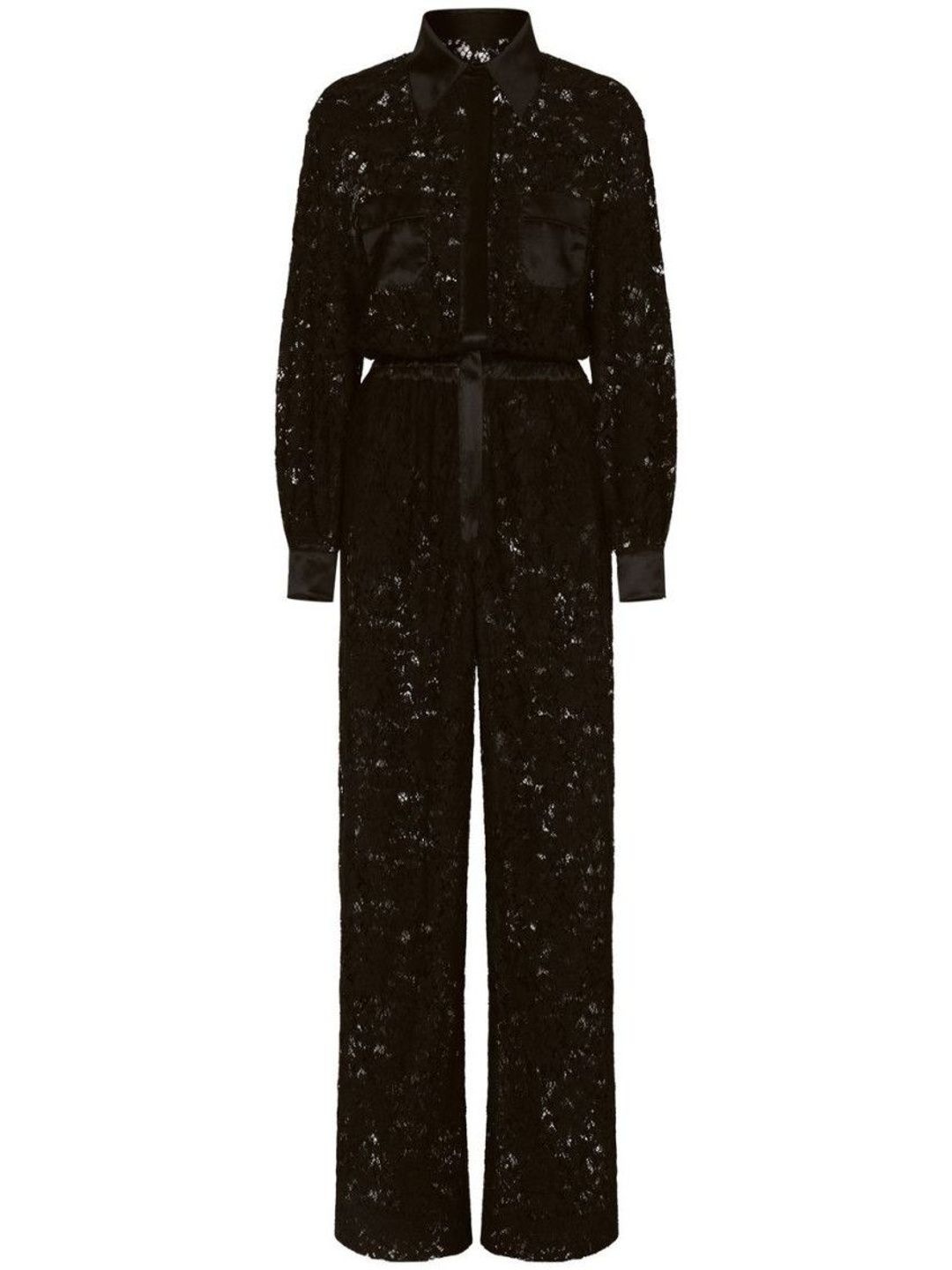 dolce & gabbana Black Black Lace Long Shirt Jumpsuit-picture-22