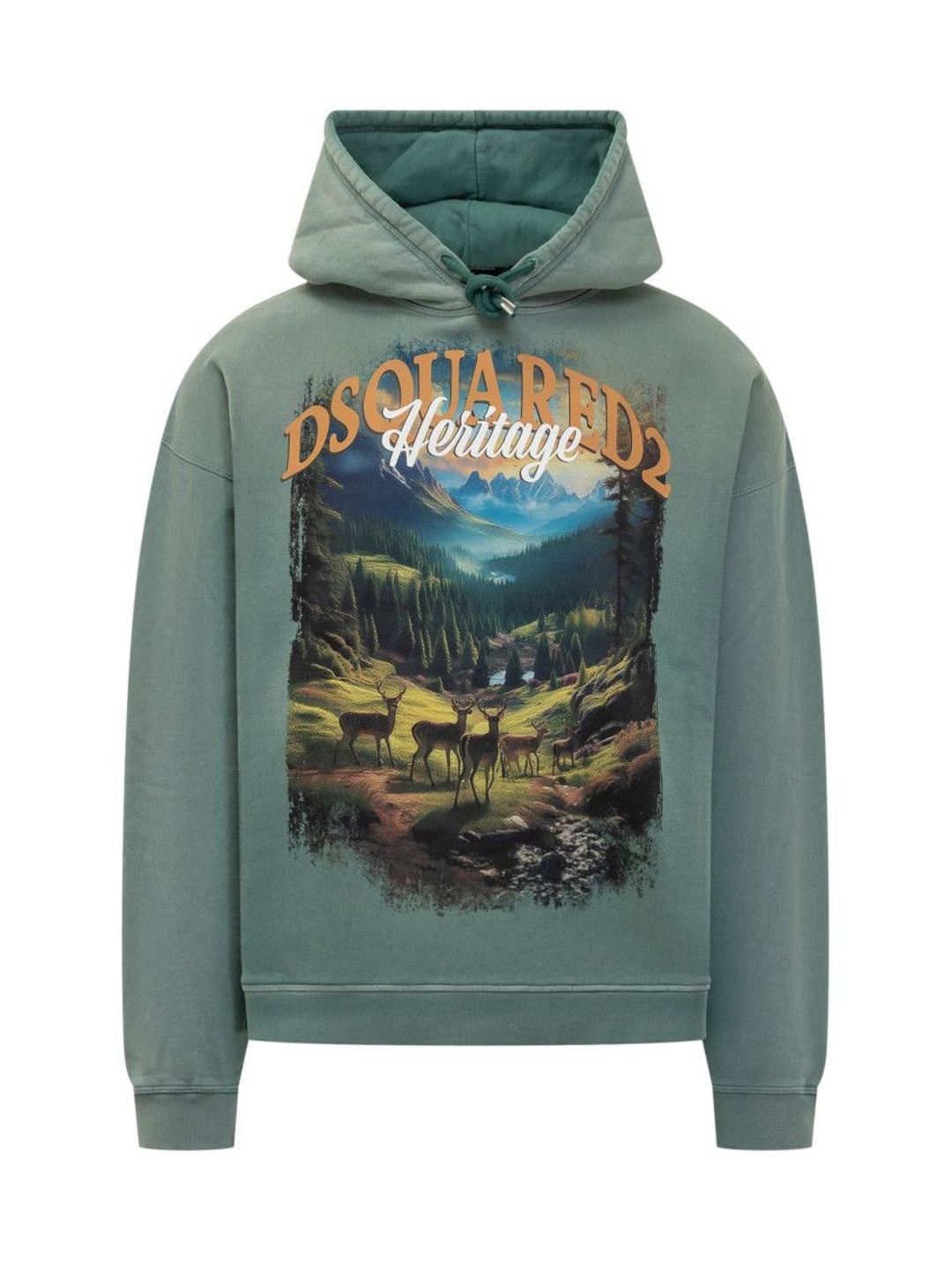 dsquared2 Green Graphic Hood Sweatshirt-picture-56