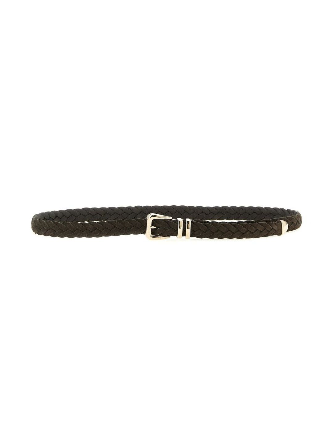 Dark Brown Braided Calf Belt-image-49