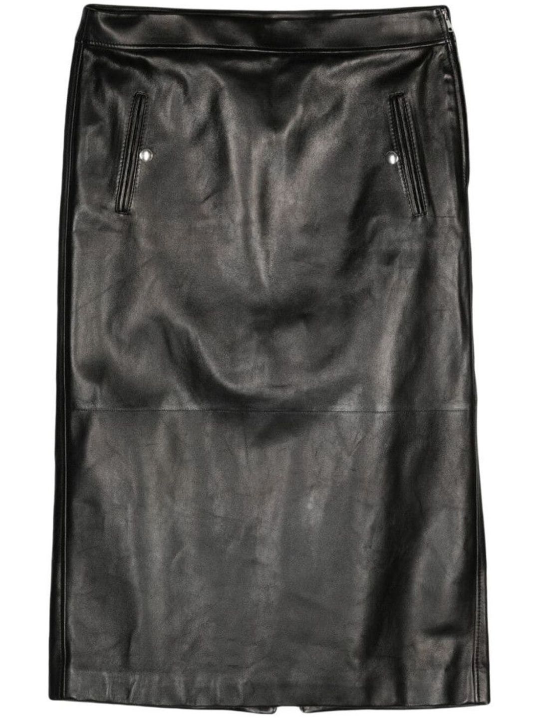 Alexander McQueen Women Black Leather Skirts-picture-29