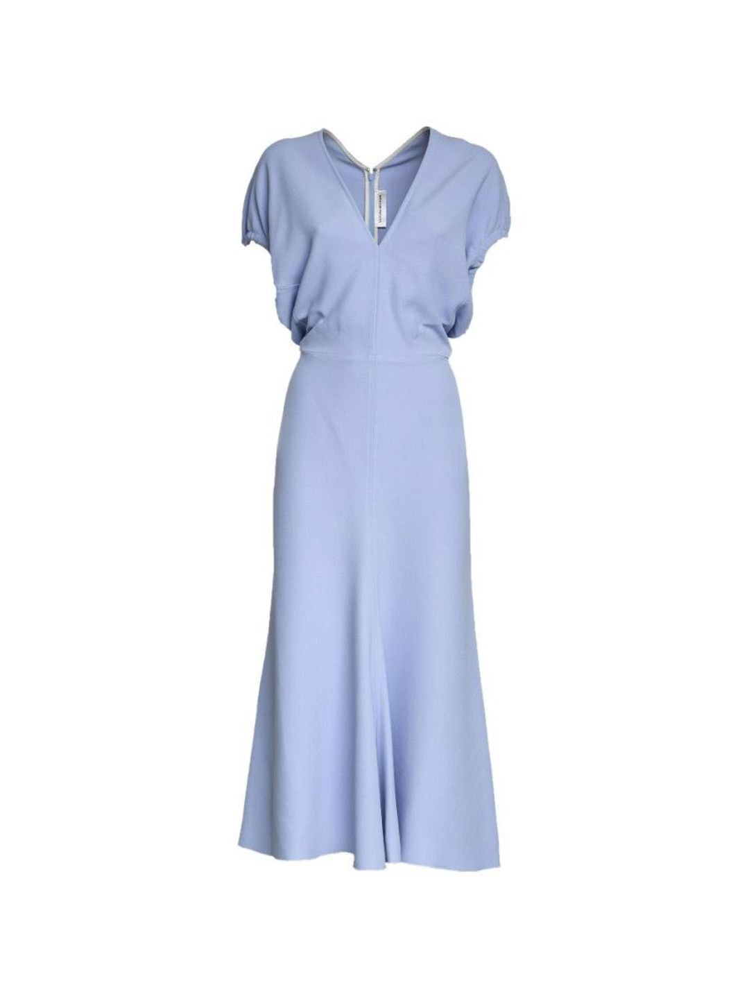 Victoria Beckham Light Blue V-Neck Midi Dress-picture-53