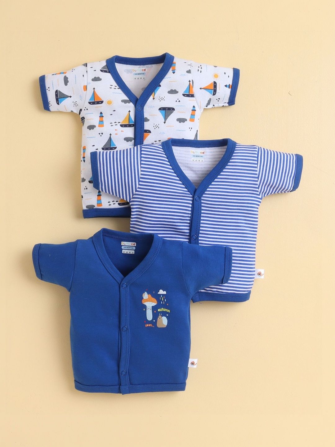 BUMZEE Boys Pack of 3 Printed Cotton Basic-picture-21
