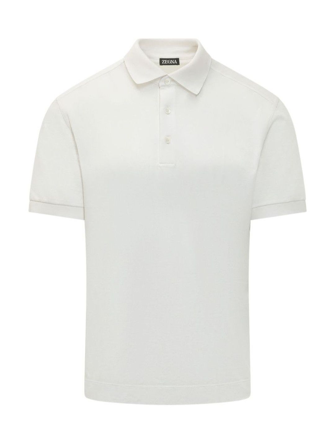 zegna White Solid Shirt Collar Polo-picture-28