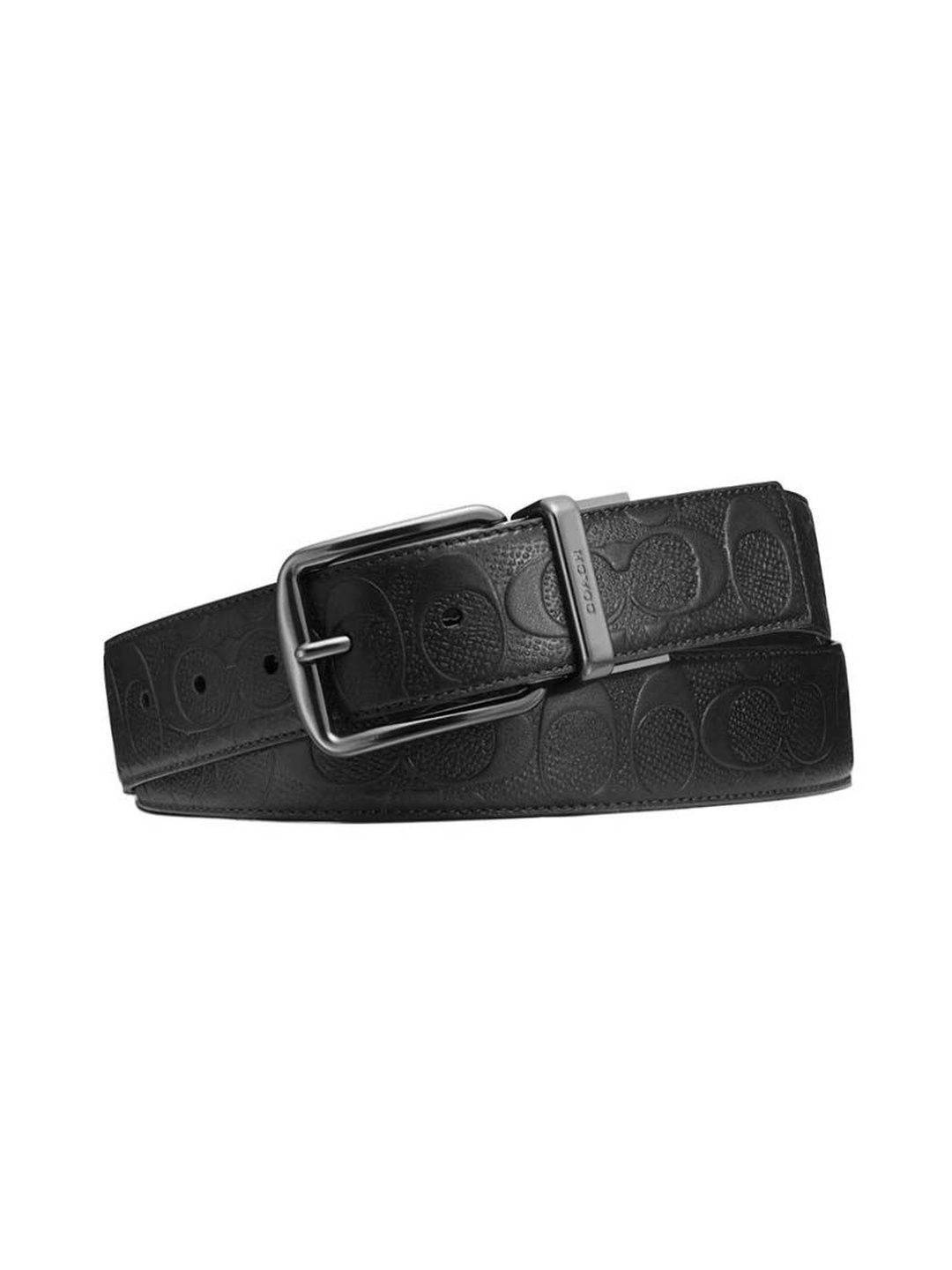 Coach Black Signature Cut To Size Reversible Belt-image-4
