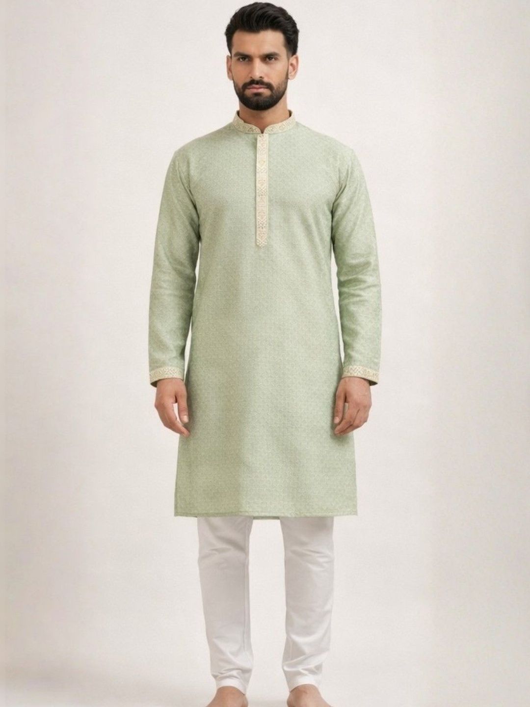 Sangria Woven Design Mandarin Collar Straight Kurta-image-37
