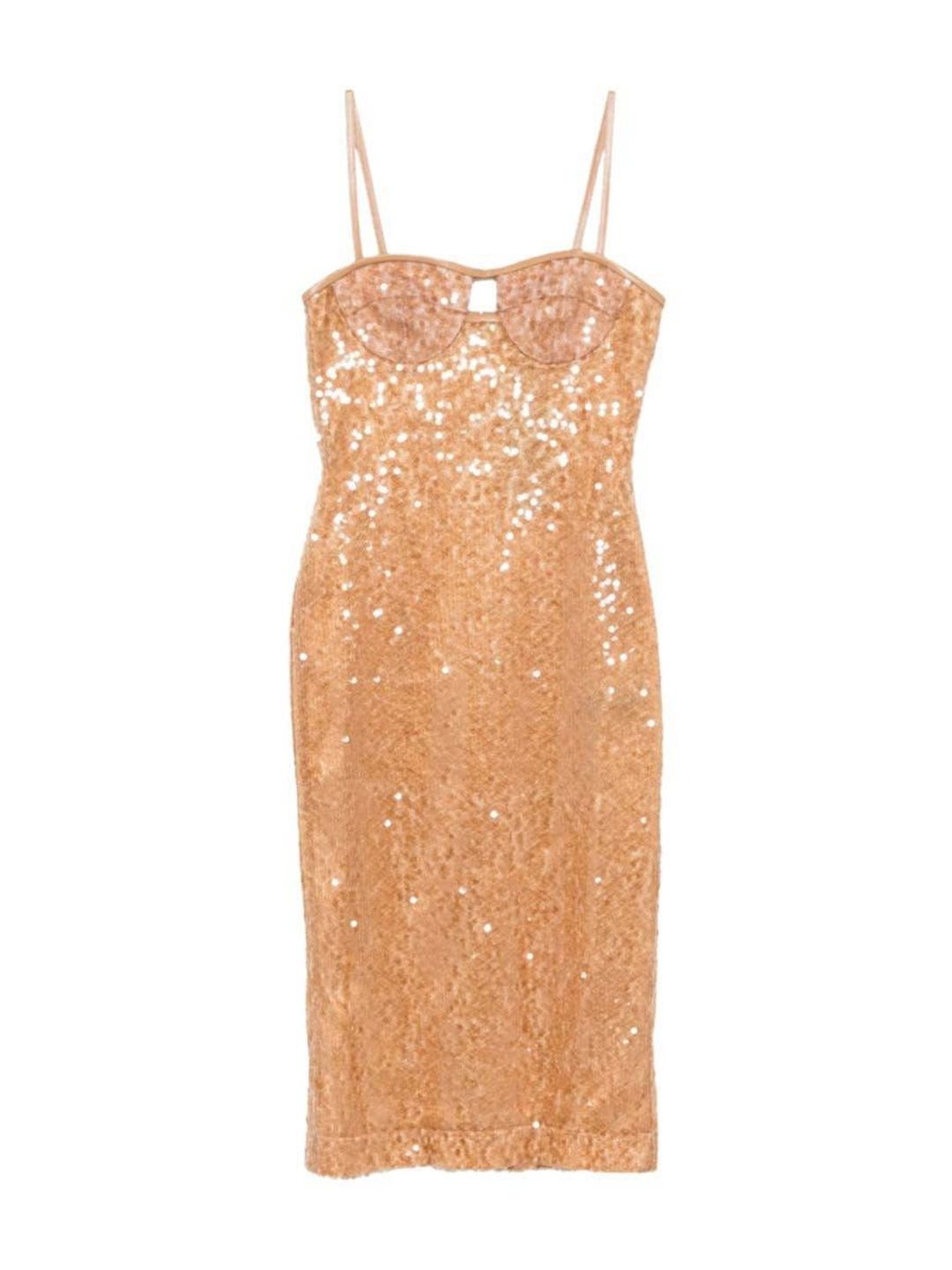 David Koma Women Gold BLENDED Dresses-picture-10
