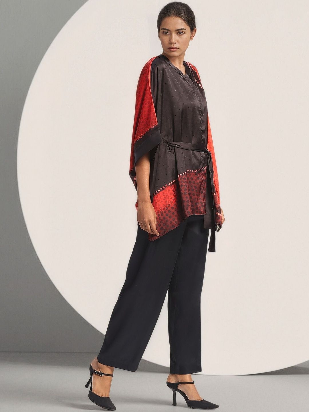 Satya Paul Print Kimono Sleeve Wrap Top-image-15