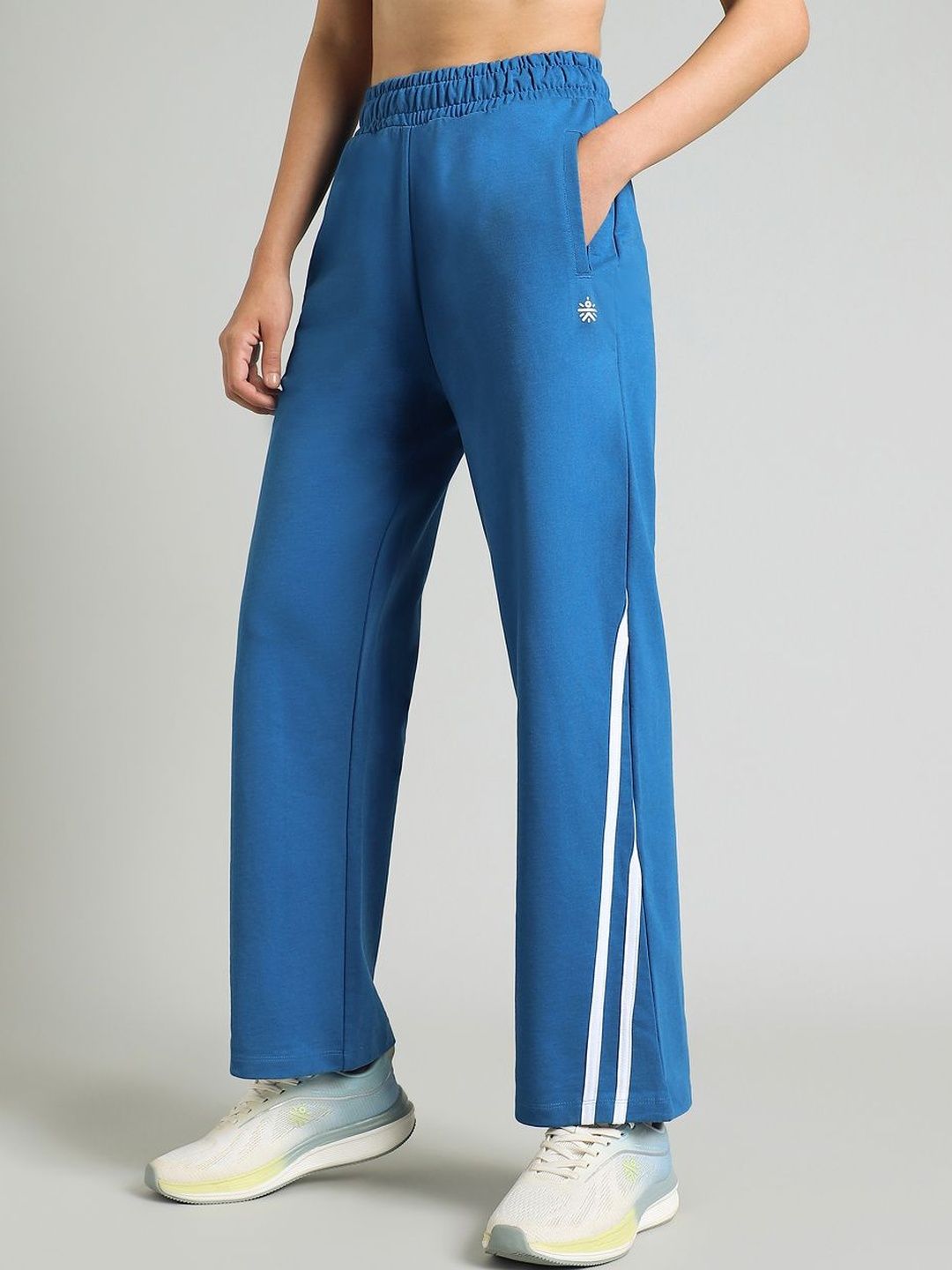 CULT Women's Blue Contrast Edge Straight Fit Trackpants-picture-24