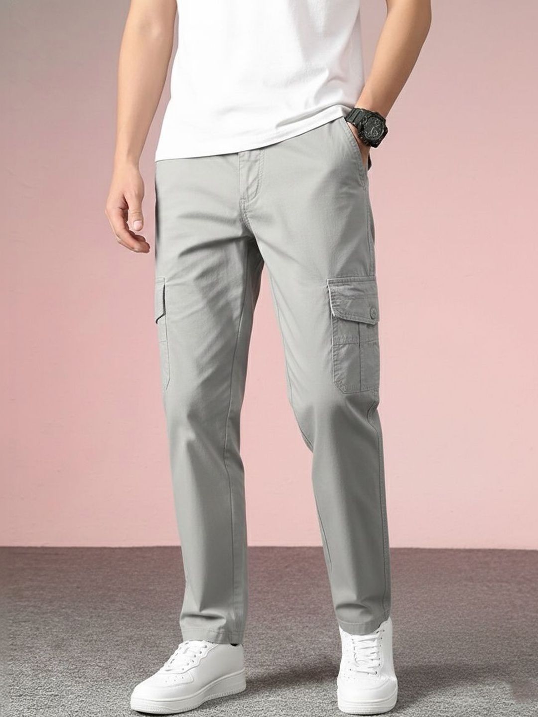 Mast & Harbour Men Tailored Cargos Trousers-picture-46