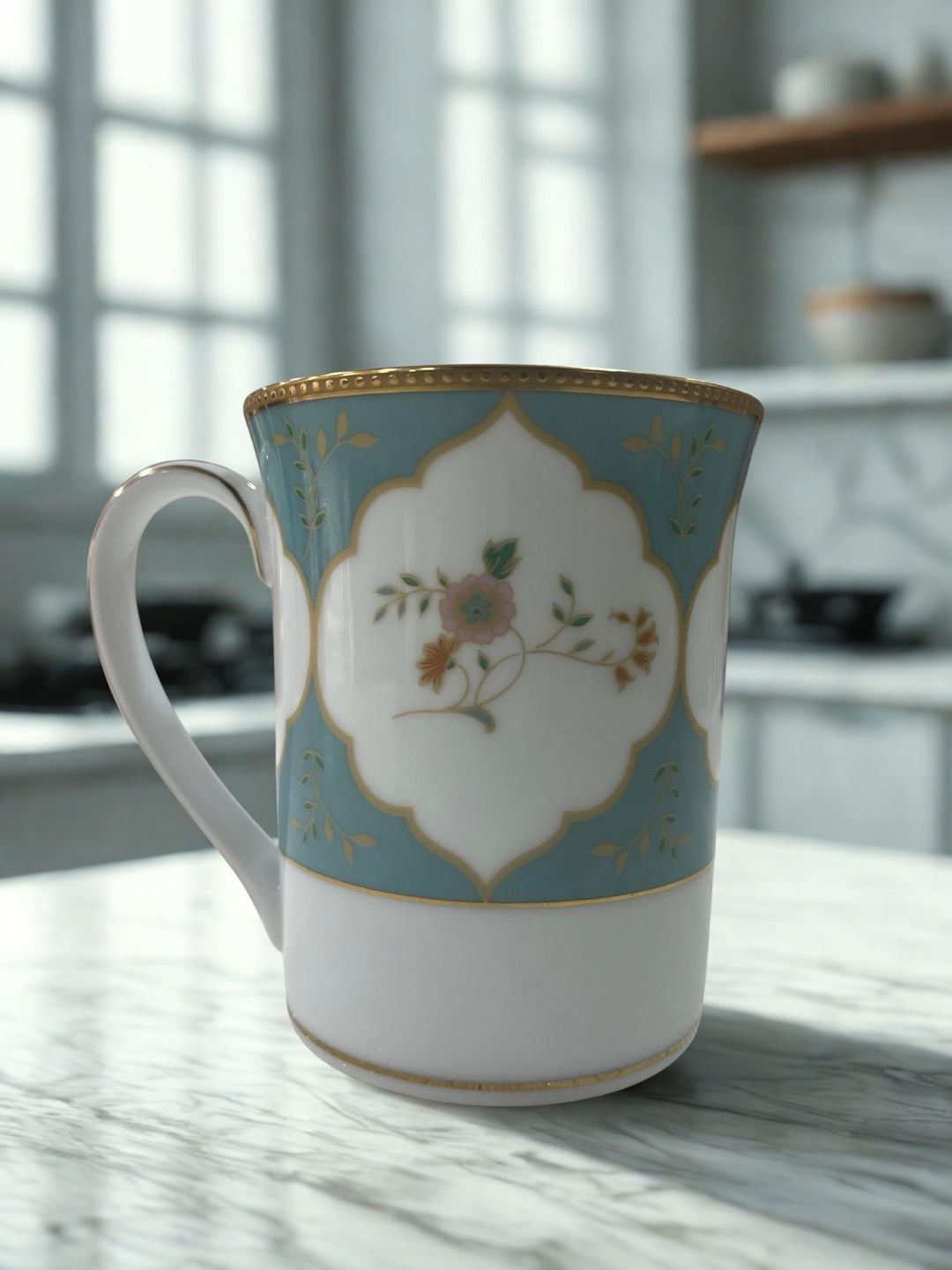 SHOKKI DECOR Floral Porcelain Glossy Cups and Mugs Set of-picture-53