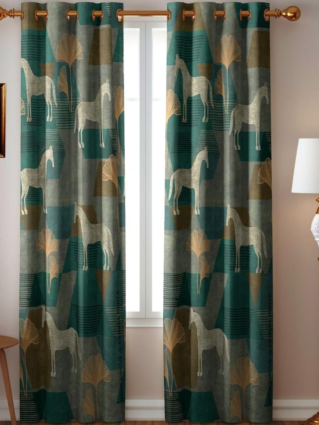 IWS Multicoloured Set of 2 Room Darkening Door Curtain-picture-39