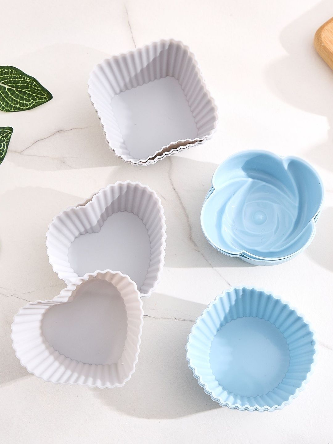 Home Centre Bakers Pride Hibiscus Set of 12 Silicone Cup Cake Moulds-image-20