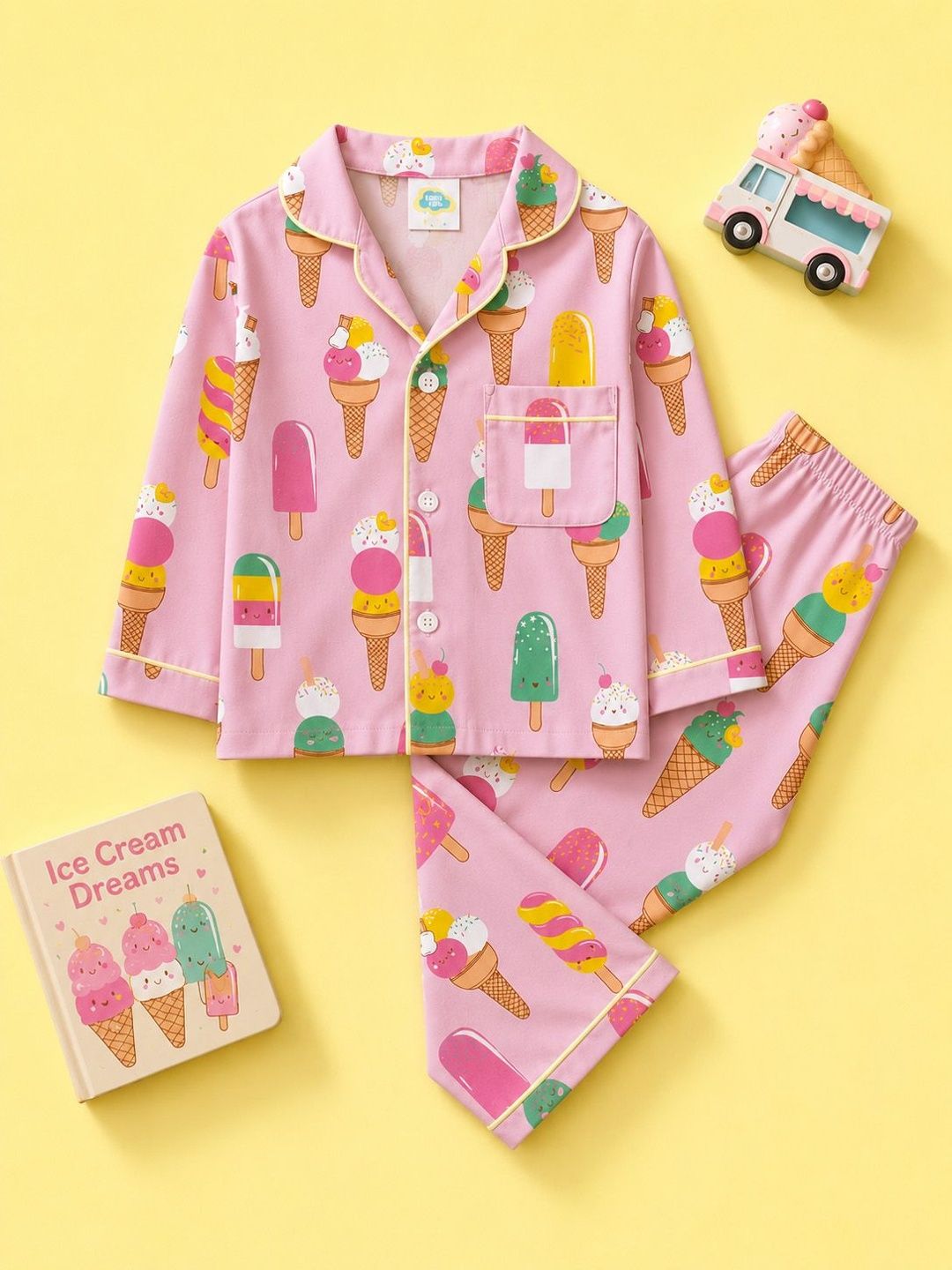 Fancy Fluff Unisex Kids Printed Night suit-picture-20
