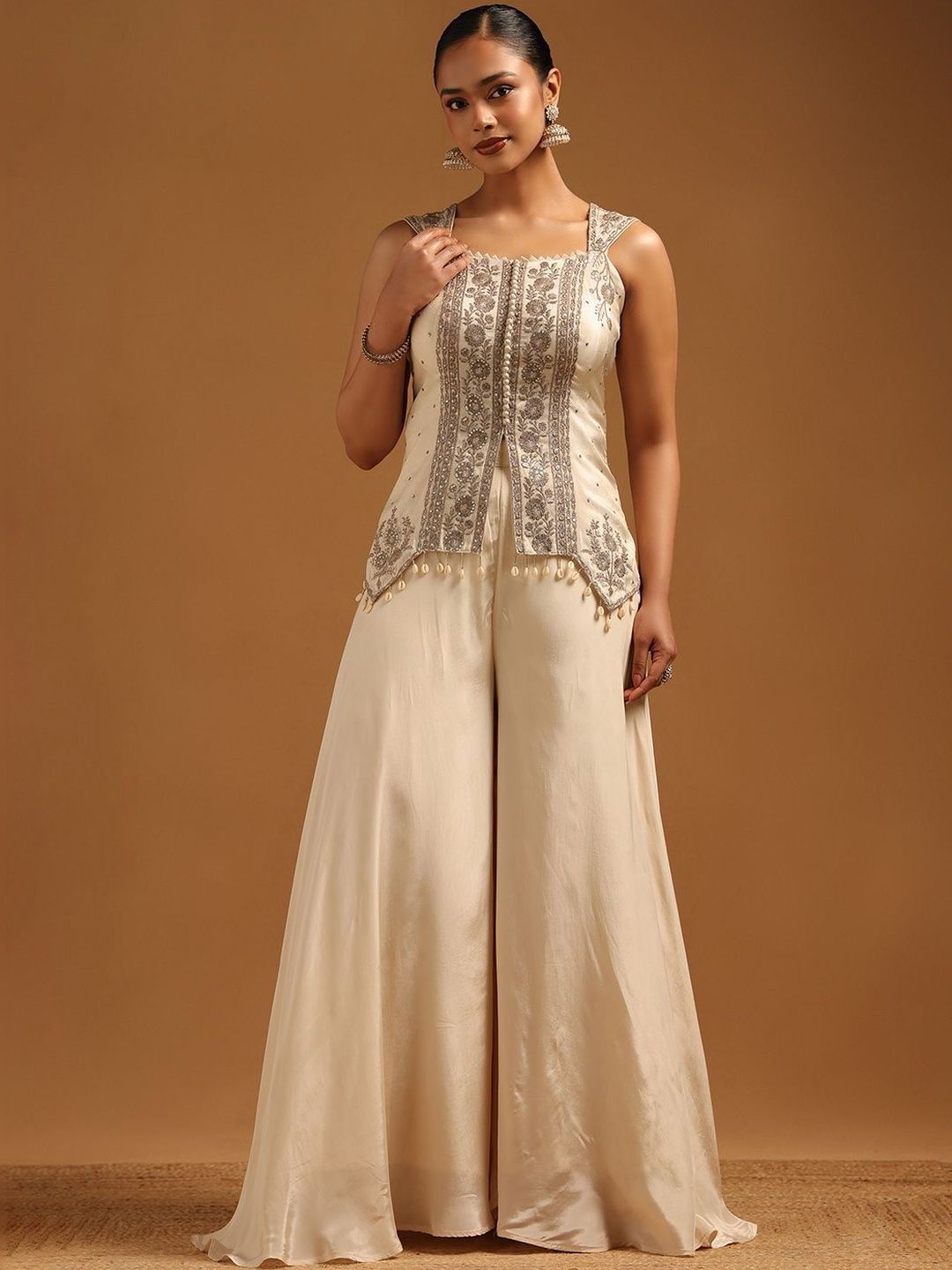 Soch Women Ethnic Motifs Embroidered Regular Kurta with Palazzos & With Dupatta-picture-28