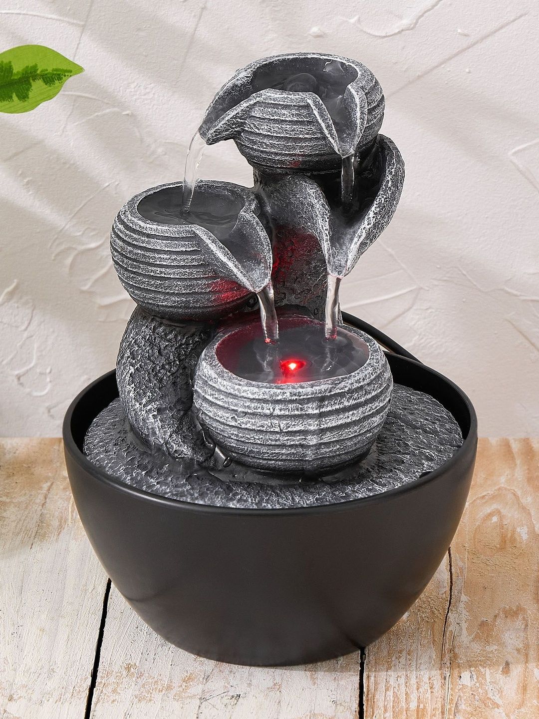 Home Centre Grey & Black Diya Water Fountain-image-24