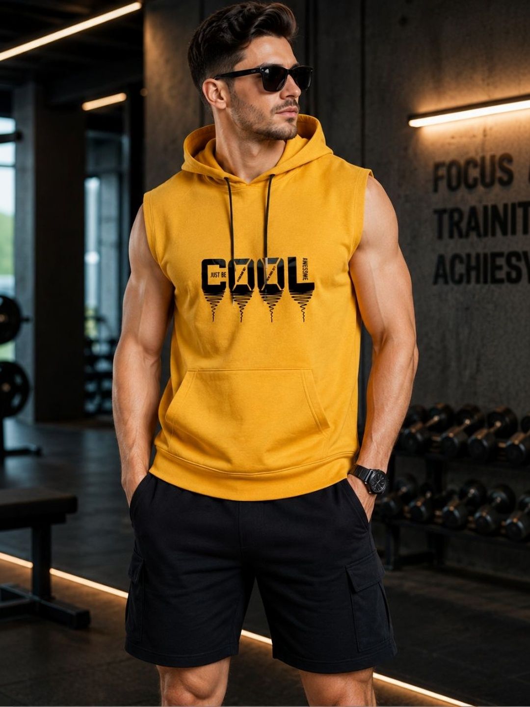 R.Code by The Roadster Life Co. Men Typography Printed Hooded Pockets T-shirt-picture-39