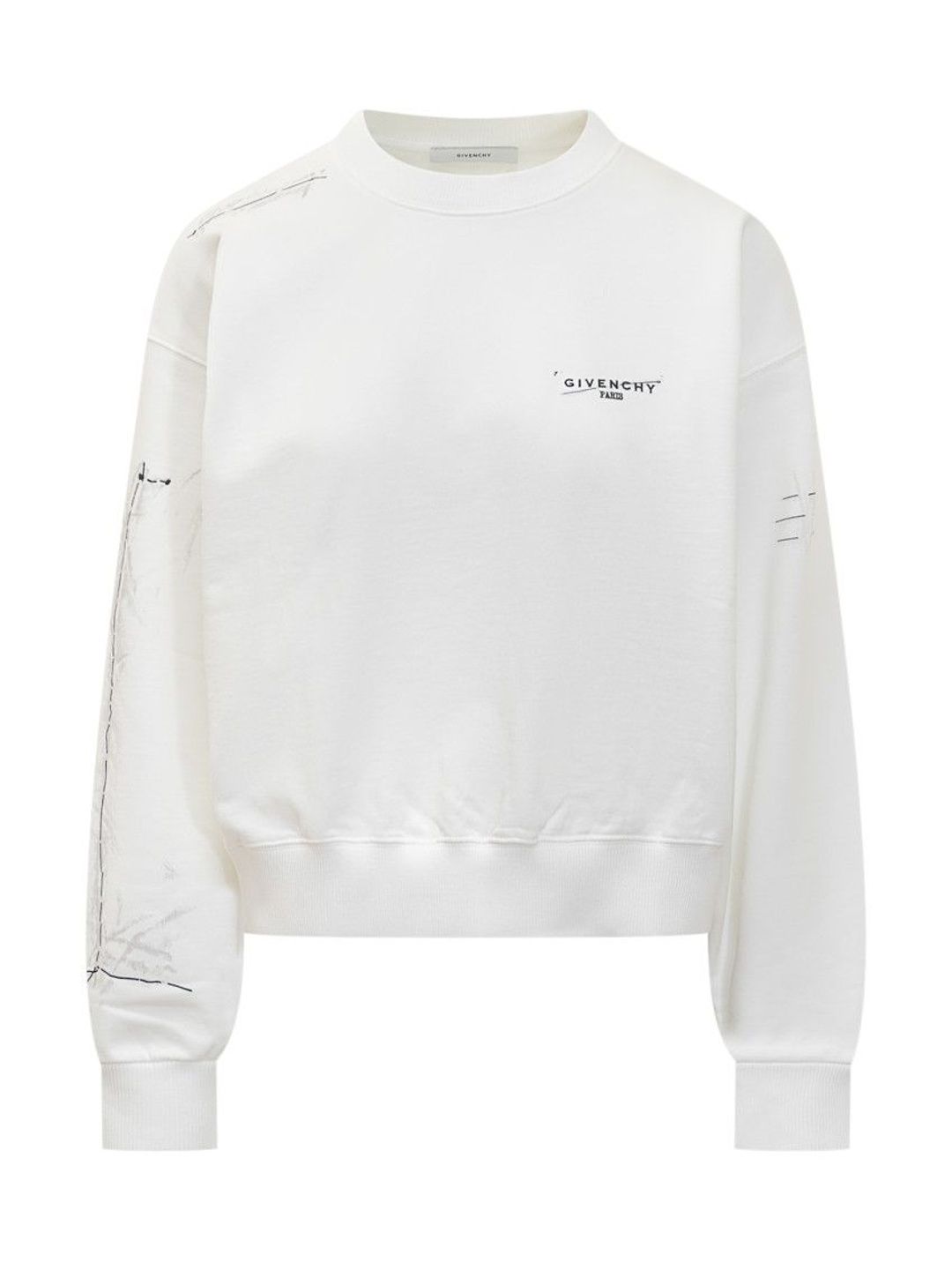 White Logo Crew Neck Sweater-image-30