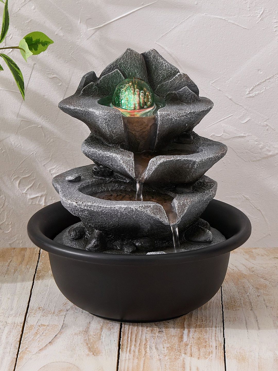 Home Centre Beige & Black Diya Water Fountain-image-39