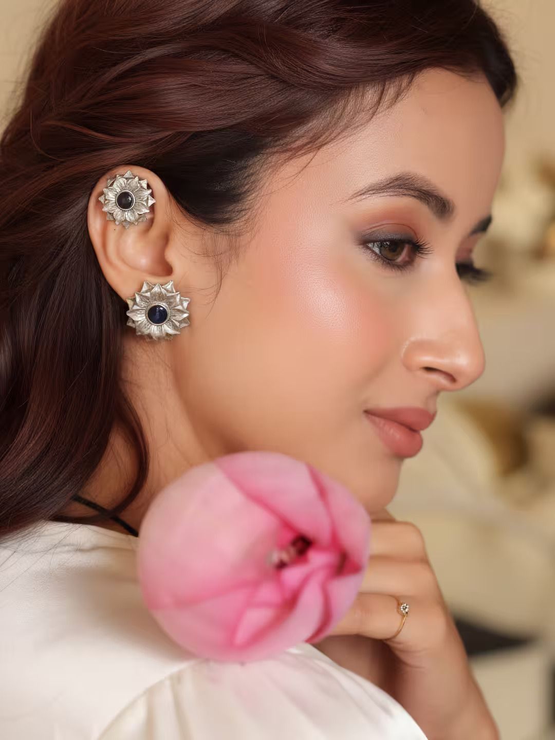 Binnis Wardrobe Floral Ear Cuff Earrings-picture-31