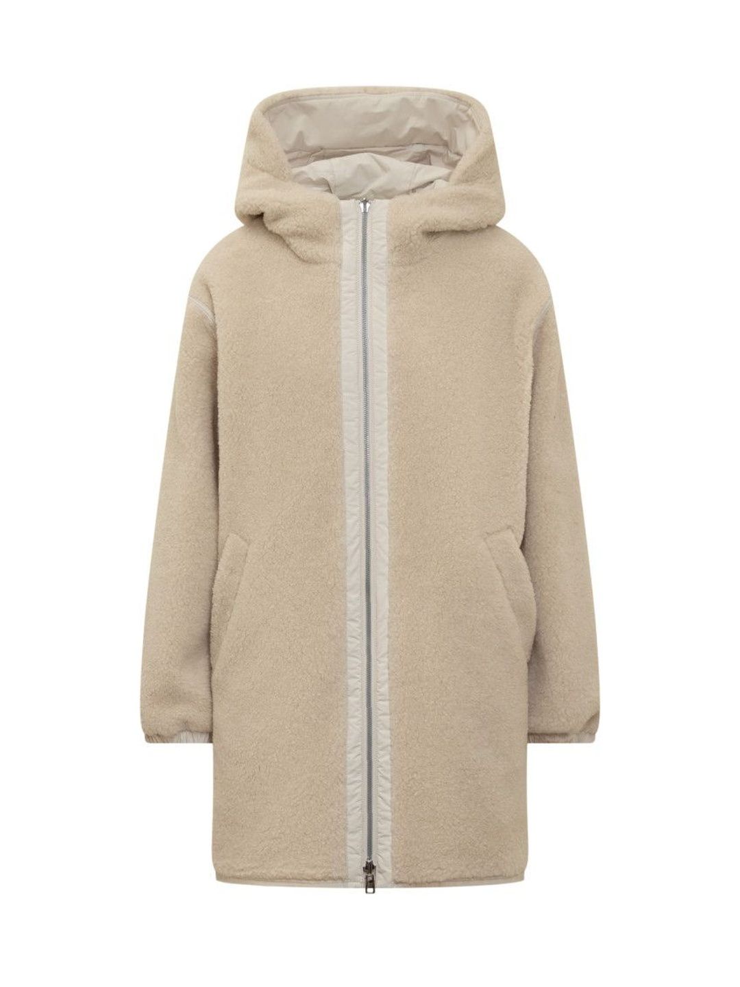 woolrich Beige Solid Hood Jacket-picture-27