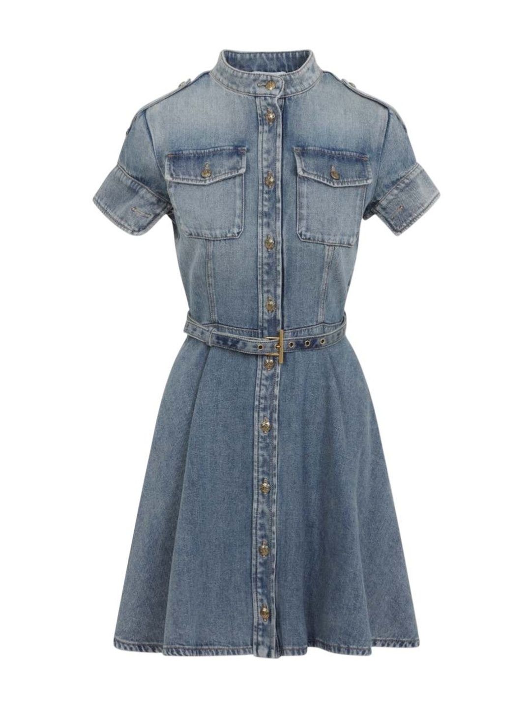 Alexander McQueen Women Blue Cotton Dresses-picture-16