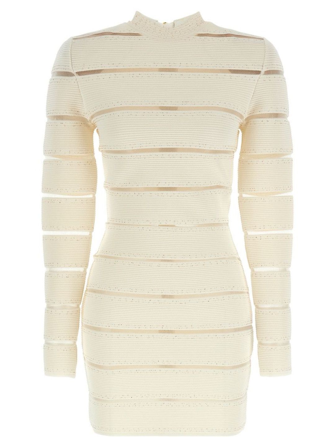 Balmain Women Cream Elastane Dresses-picture-27