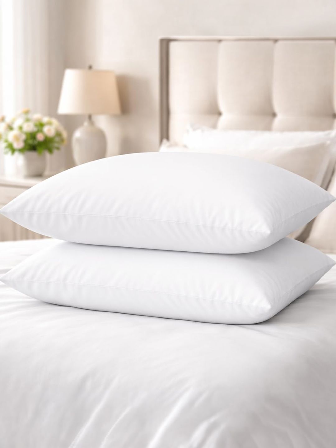 Cortina White Set of 2 Fibre Filled Cotton Sleep Pillow-image-18