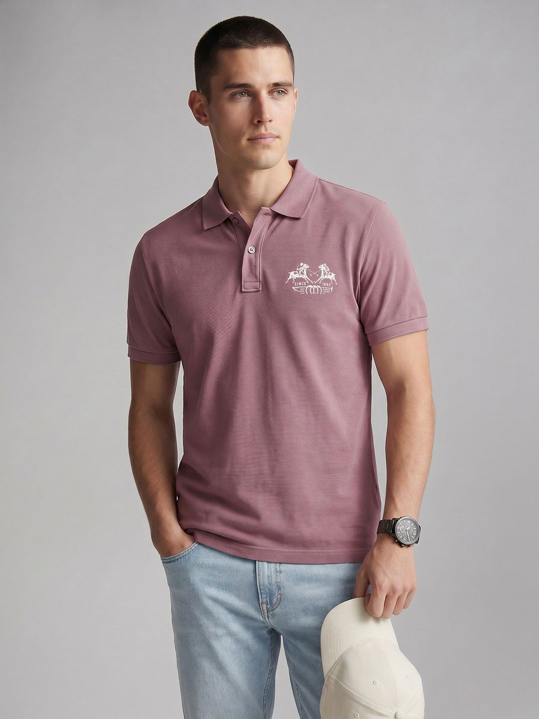 U.S. Polo Assn. Denim Co. Printed Polo Collar Pure Cotton T-shirt-picture-51