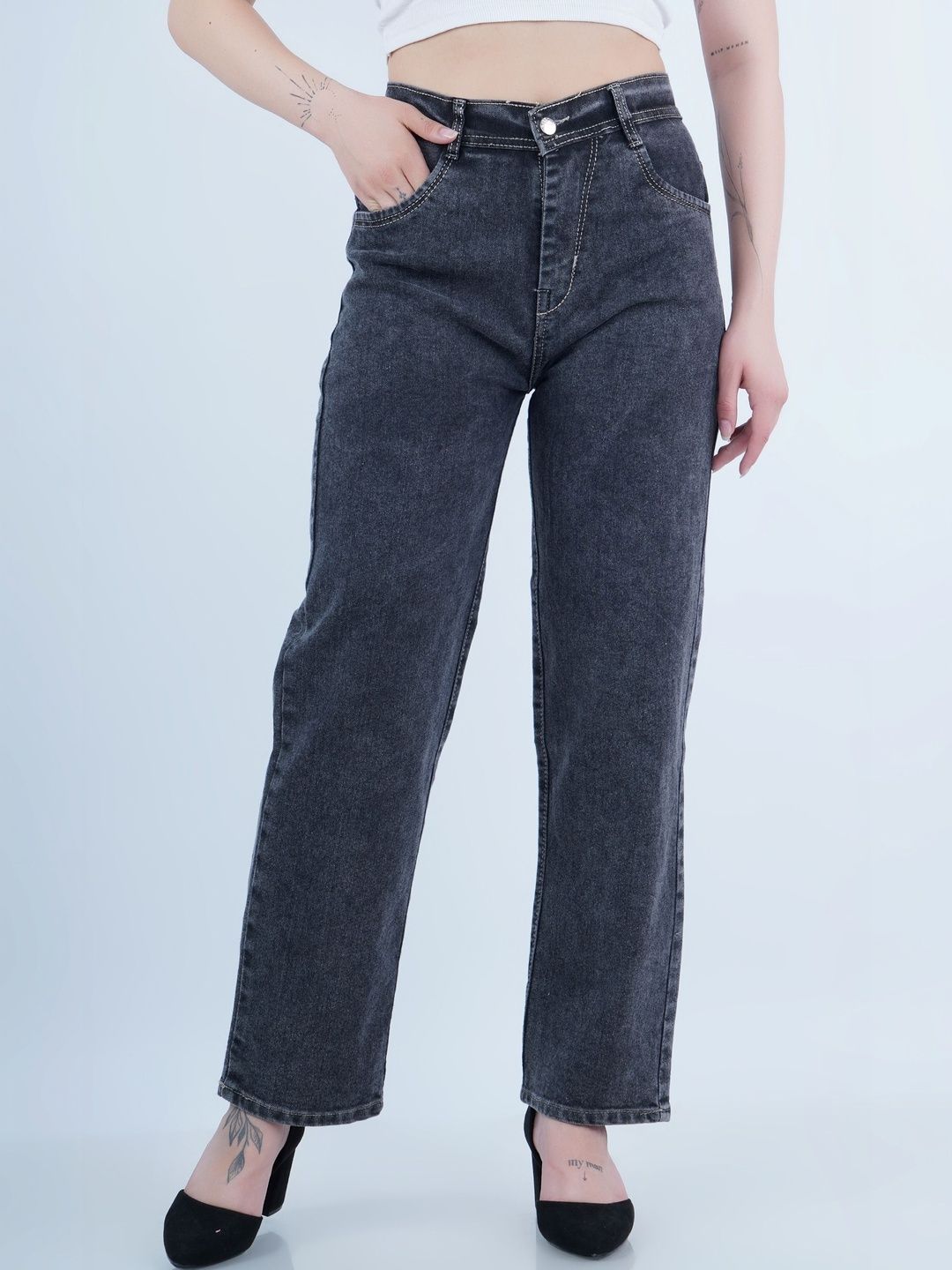 DressBerry Women Classic Mid-Rise Light Fade Jeans-picture-33