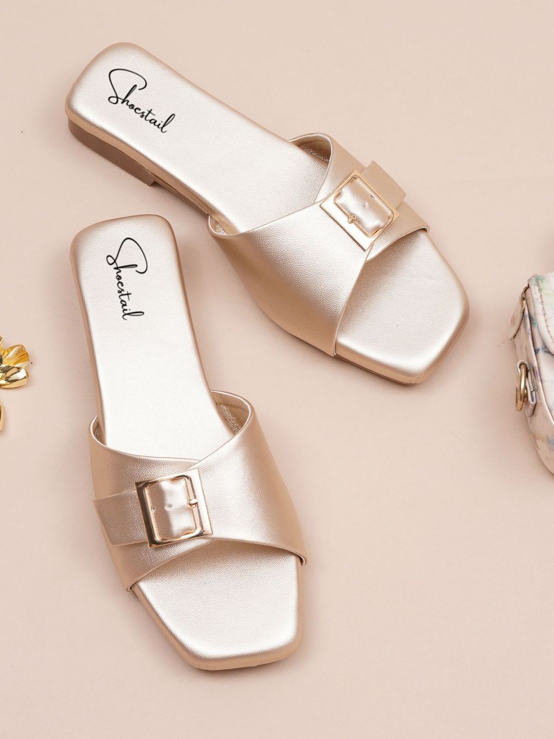 Shoestail Women Open Toe Flats with Buckles-image-21
