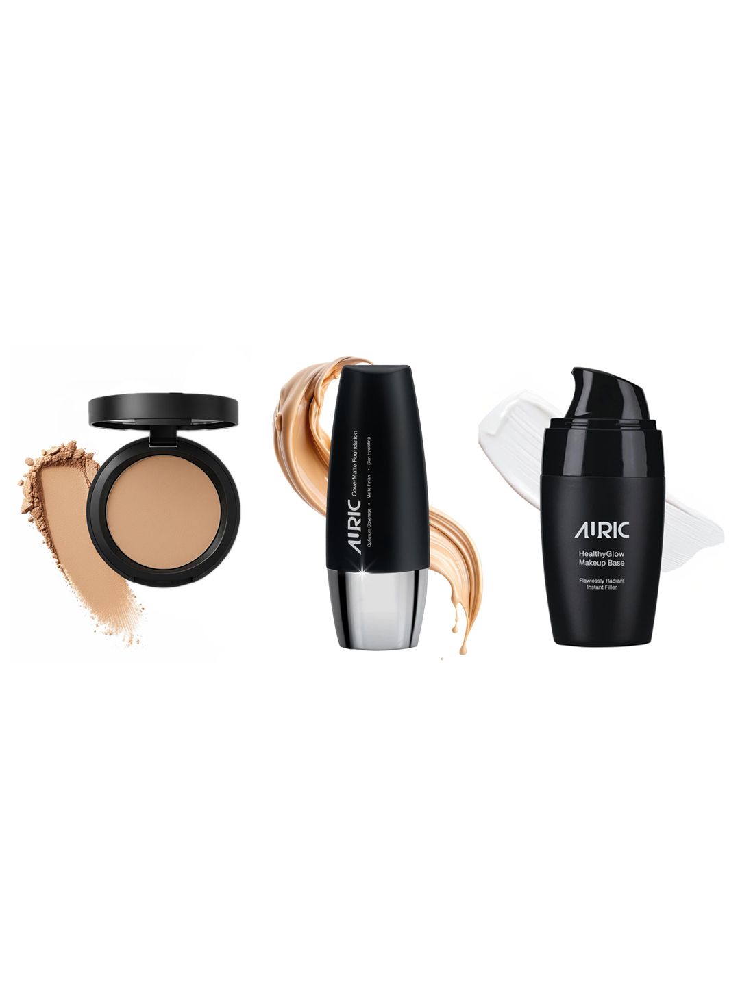 Auric Beauty Healthyglow Makeup Base With Vitamin E Compact Powder & Liquid Foundation-image-34