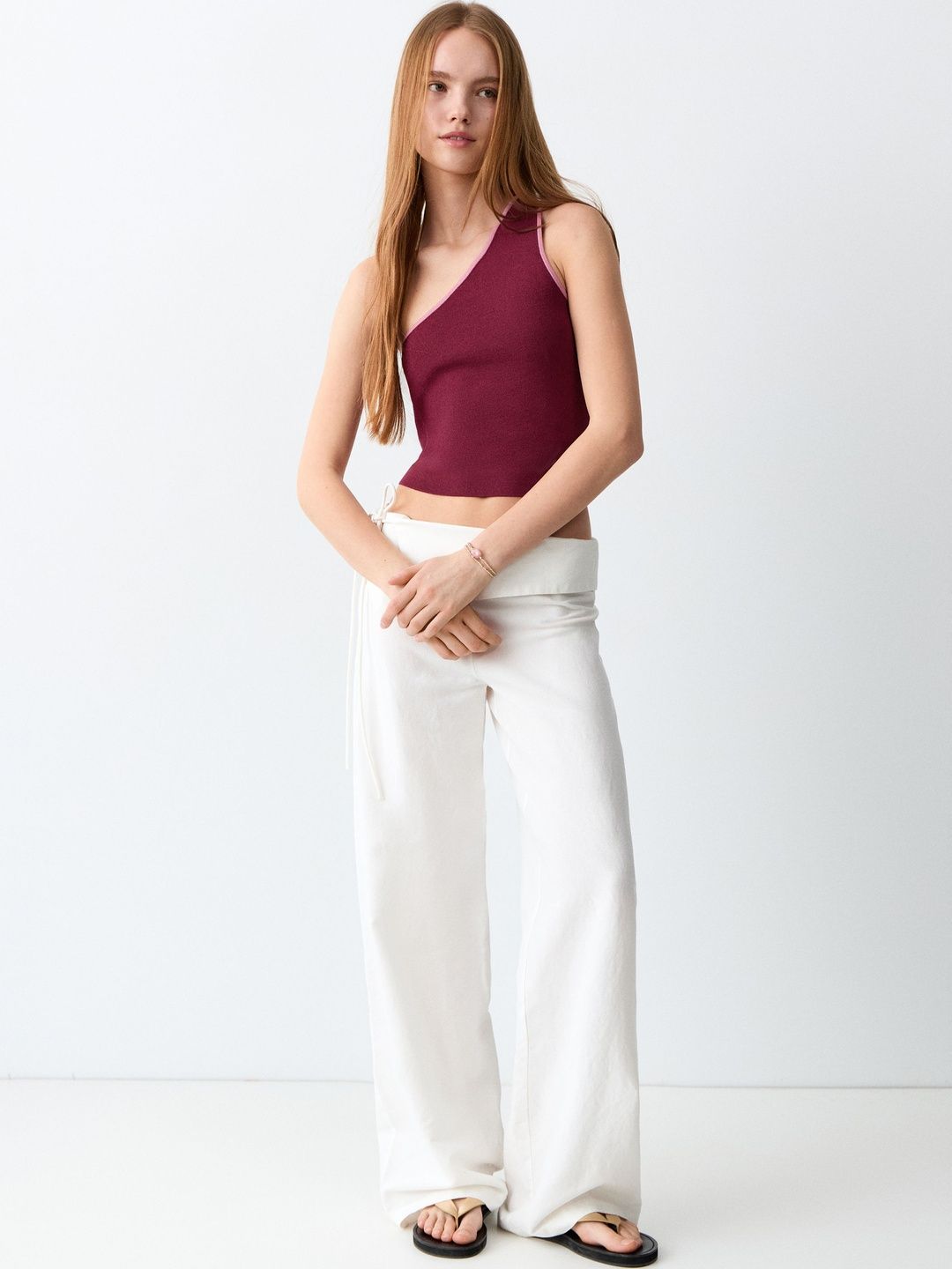 Mango MNG One Shoulder Crop Top view 1