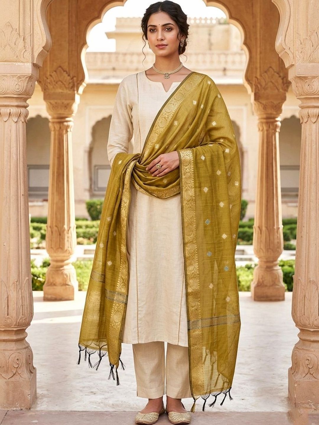 Naveera Woven Design Dupatta with Zari-picture-42