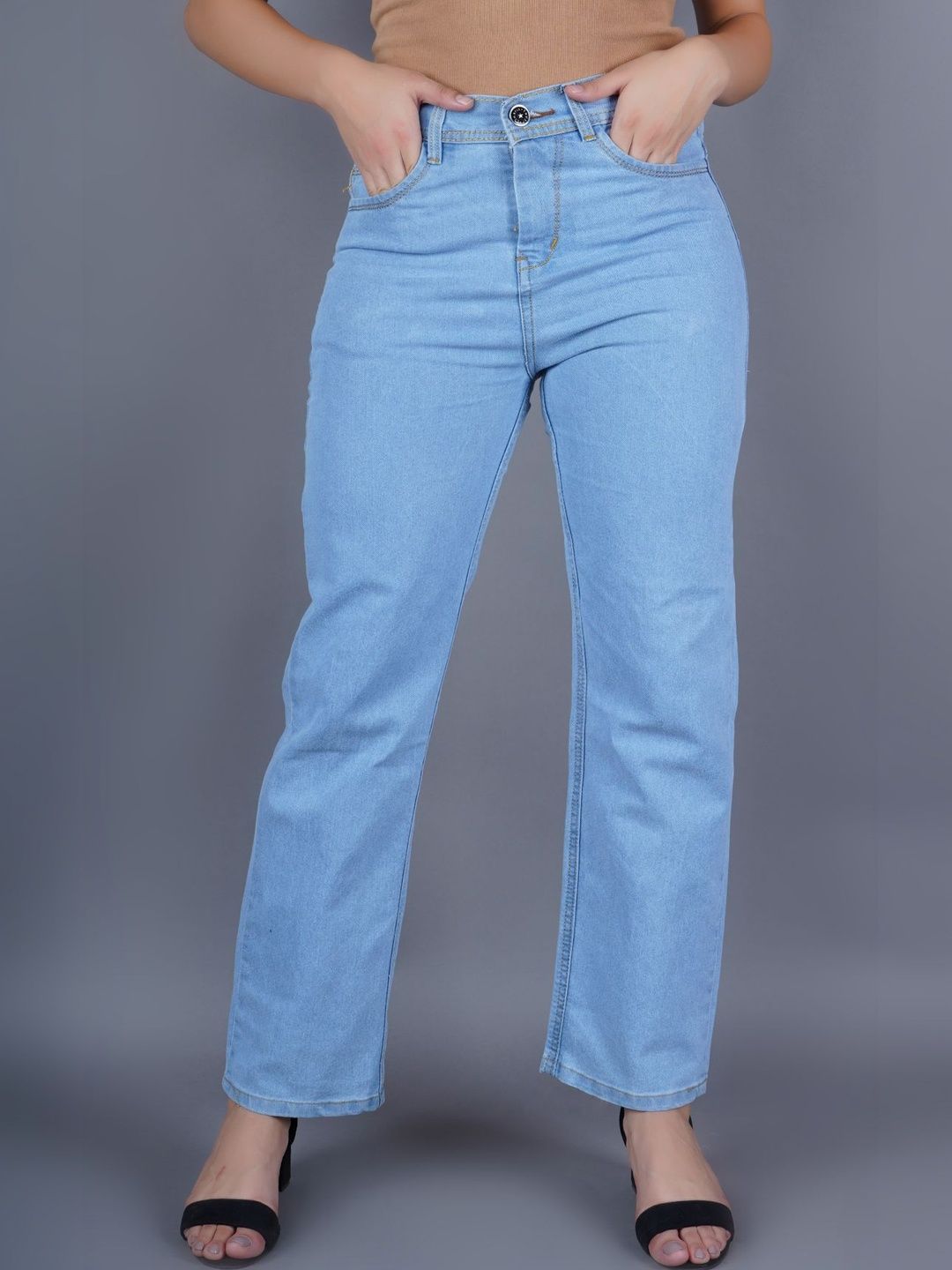 DressBerry Women Classic Relaxed Fit Mid-Rise Jeans-picture-34