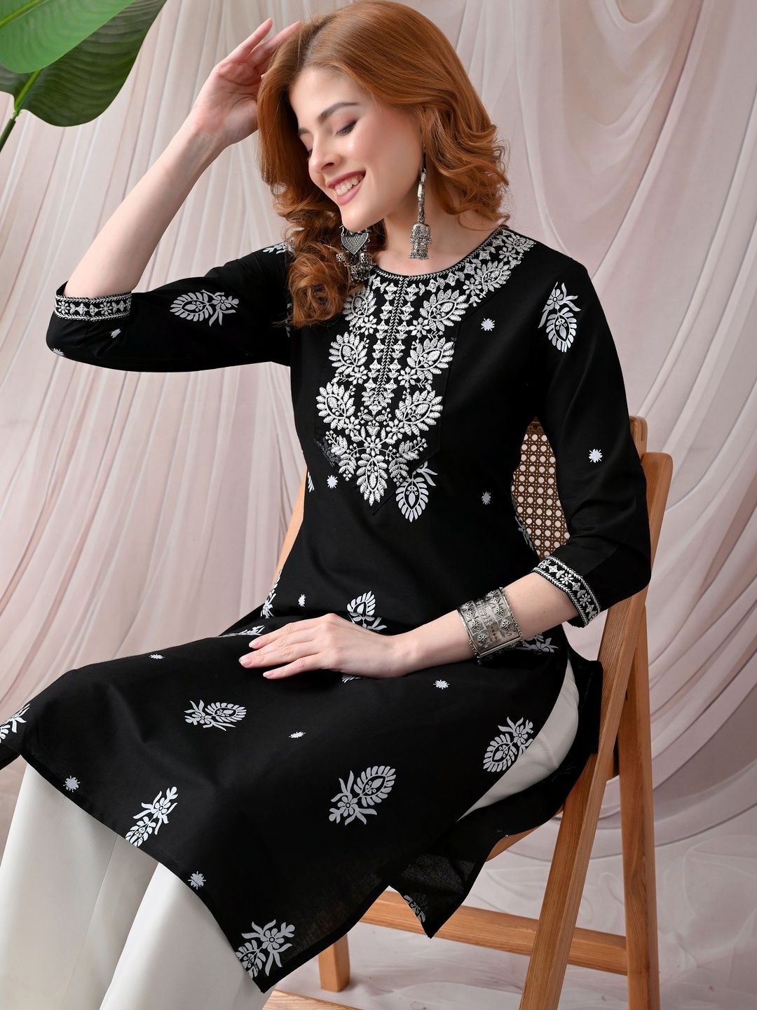KKOUTFITS Women Ethnic Motifs Embroidered Thread Work Kurta-picture-50