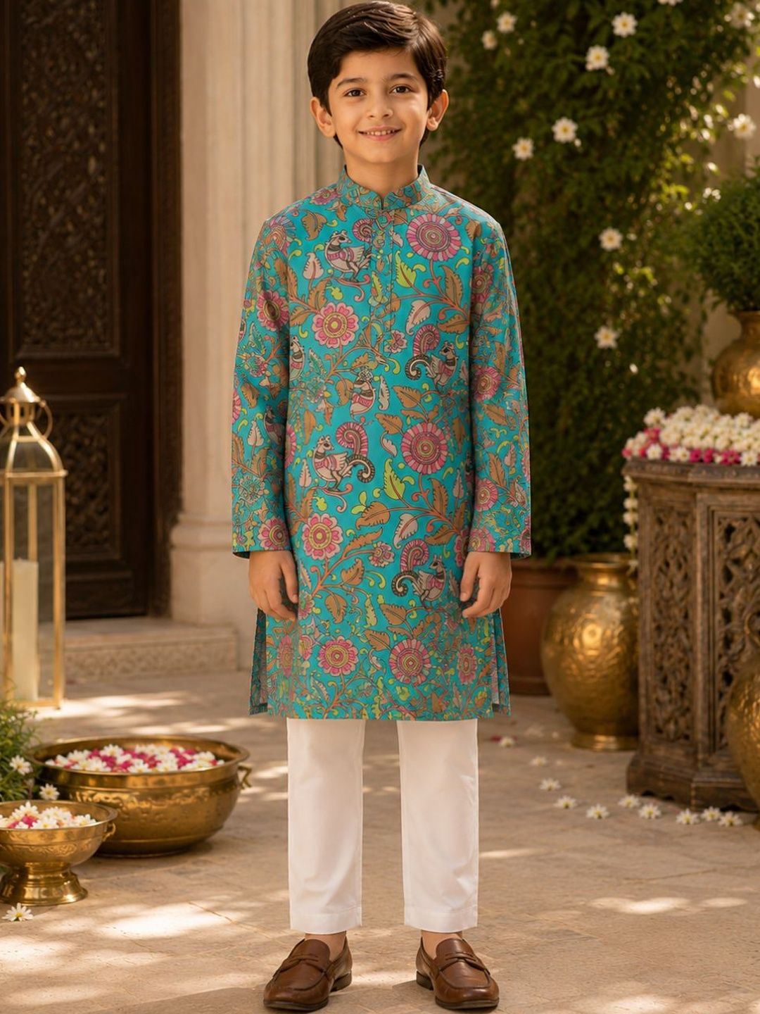 KALINI Boys Ethnic Motifs Printed Indie Prints Kurta-image-41