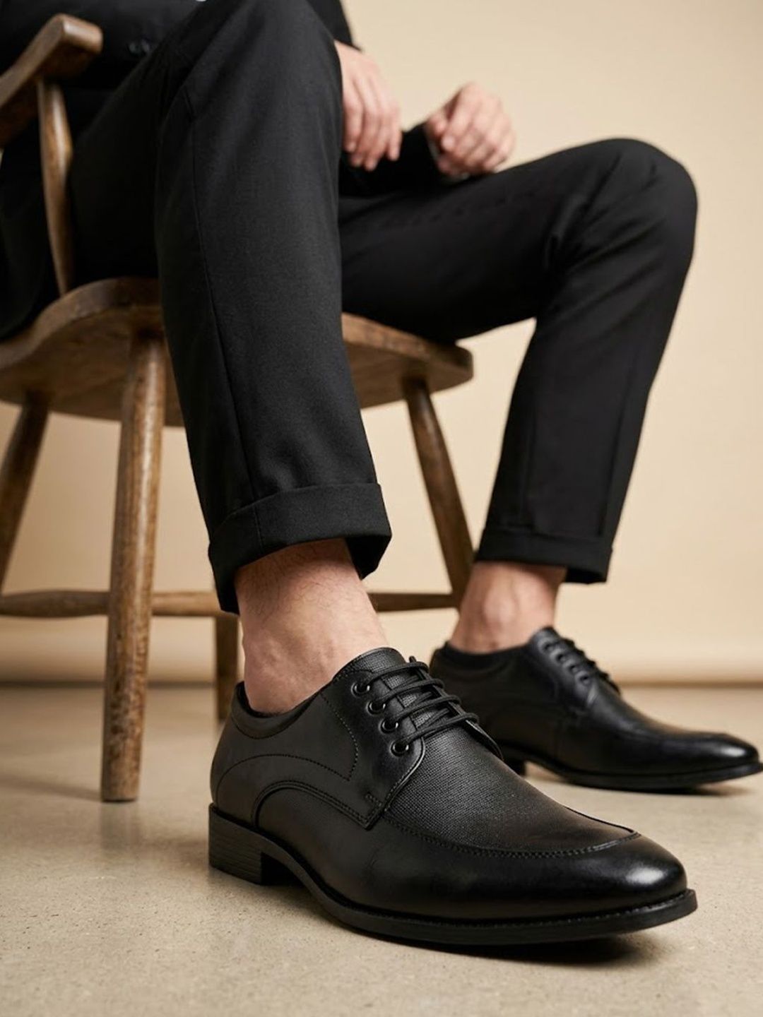 HERE&NOW Men Round Toe Lace-Ups Derbys Formal Shoes-picture-38