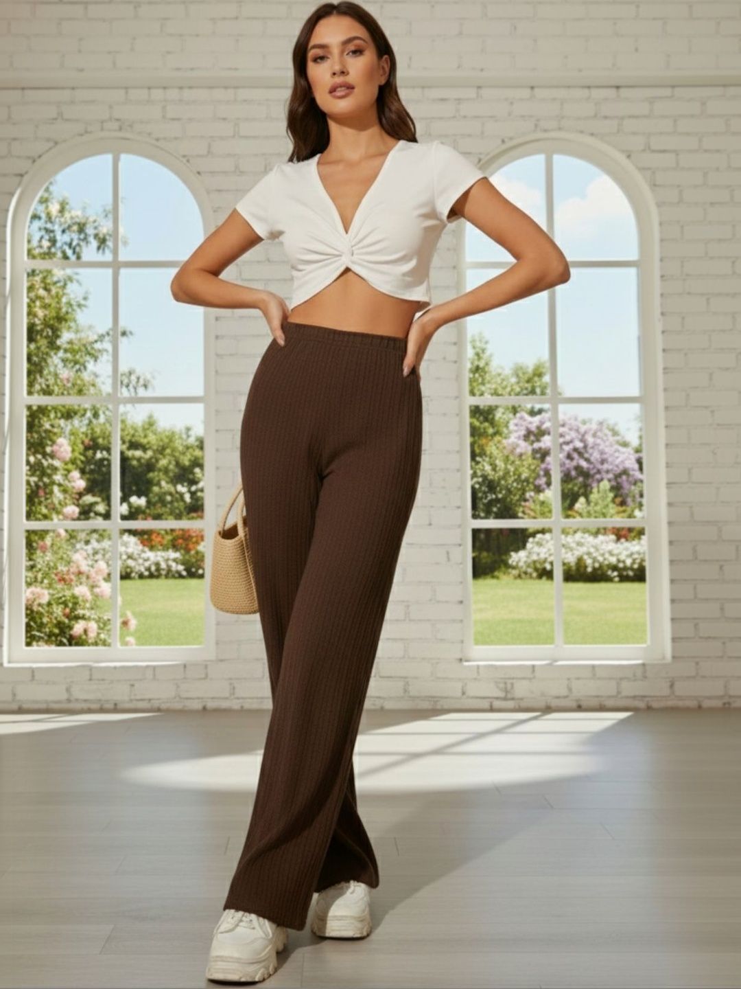 GIRL CNTRL Women Relaxed Wrinkle Free Trousers-picture-32