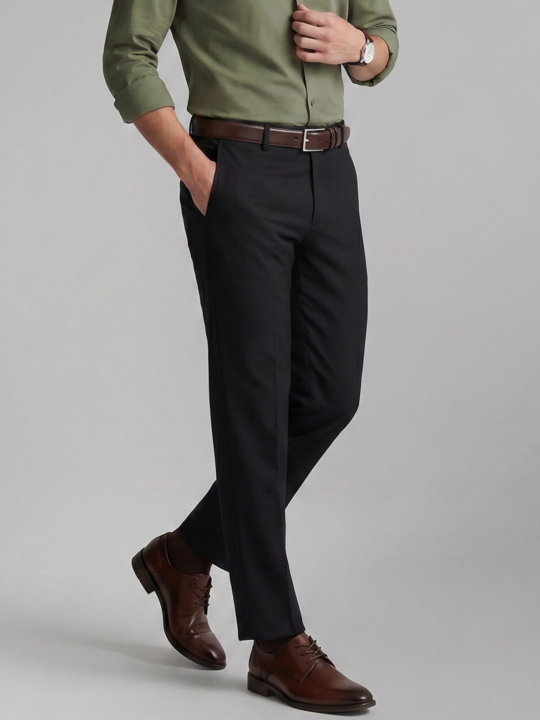 Van Heusen Men Slim Fit Formal Trousers-picture-53