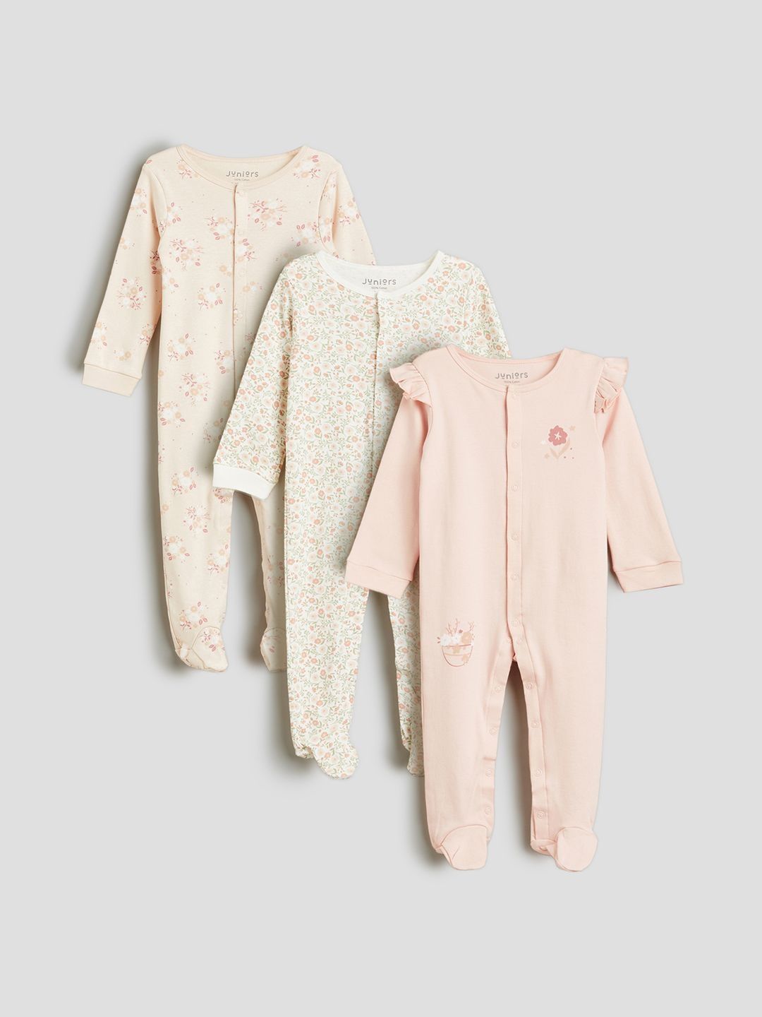 Juniors by Babyshop Girls Pack of 3 Printed Sleepsuit-picture-39