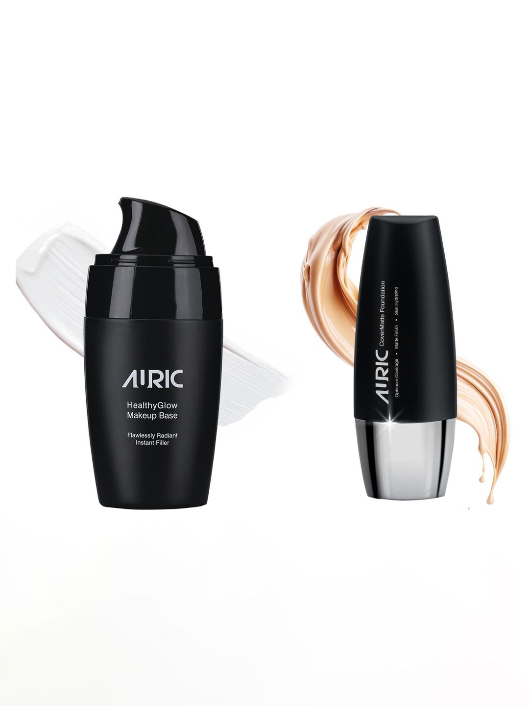Auric Beauty Pack Of 2 CoverMatte Liquid Foundation & Healthyglow Makeup Base-image-25