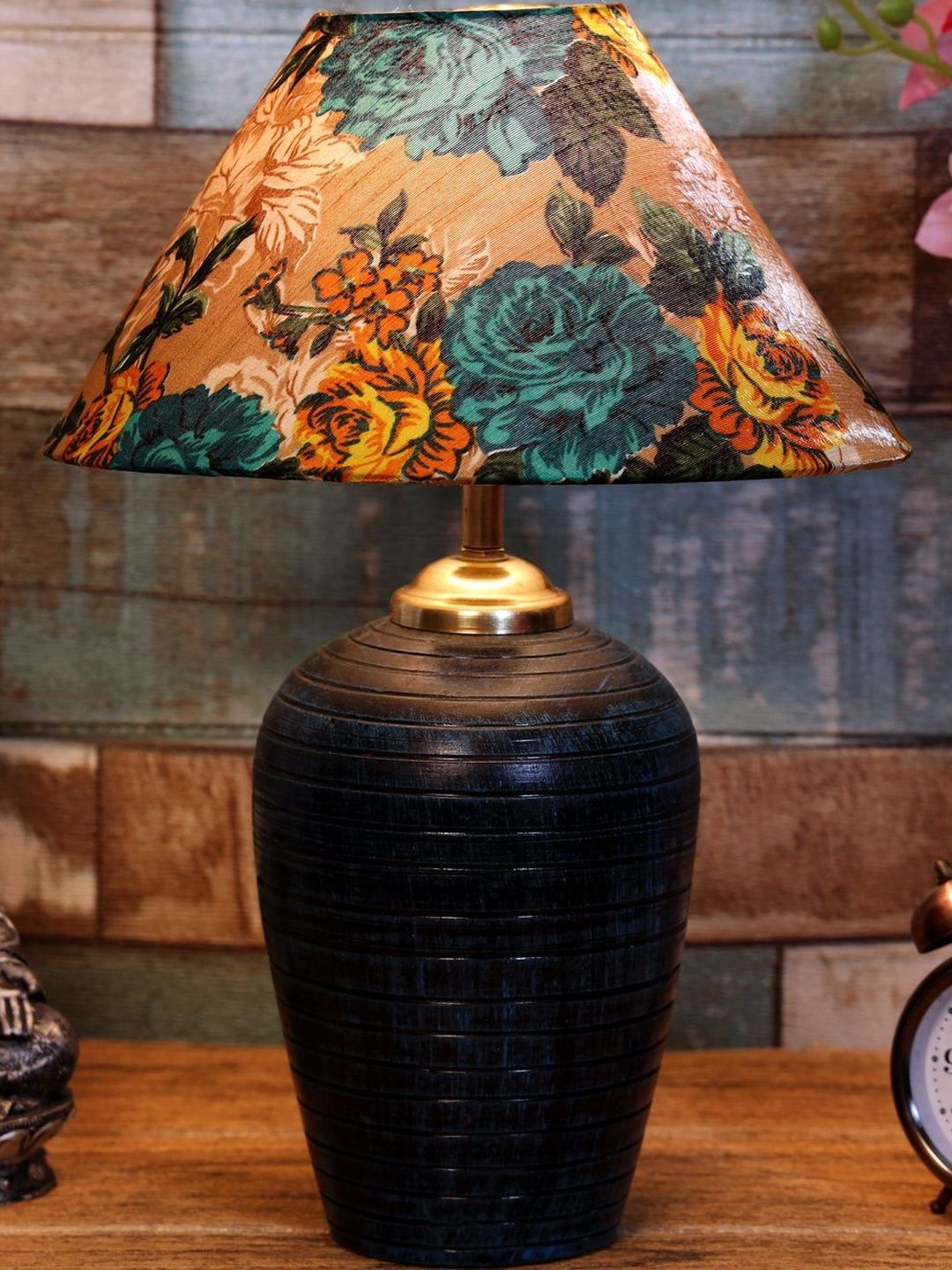 BrightDaisy Multicoloured Printed Terracotta Frusturical Shaped Table Lamp-image-33