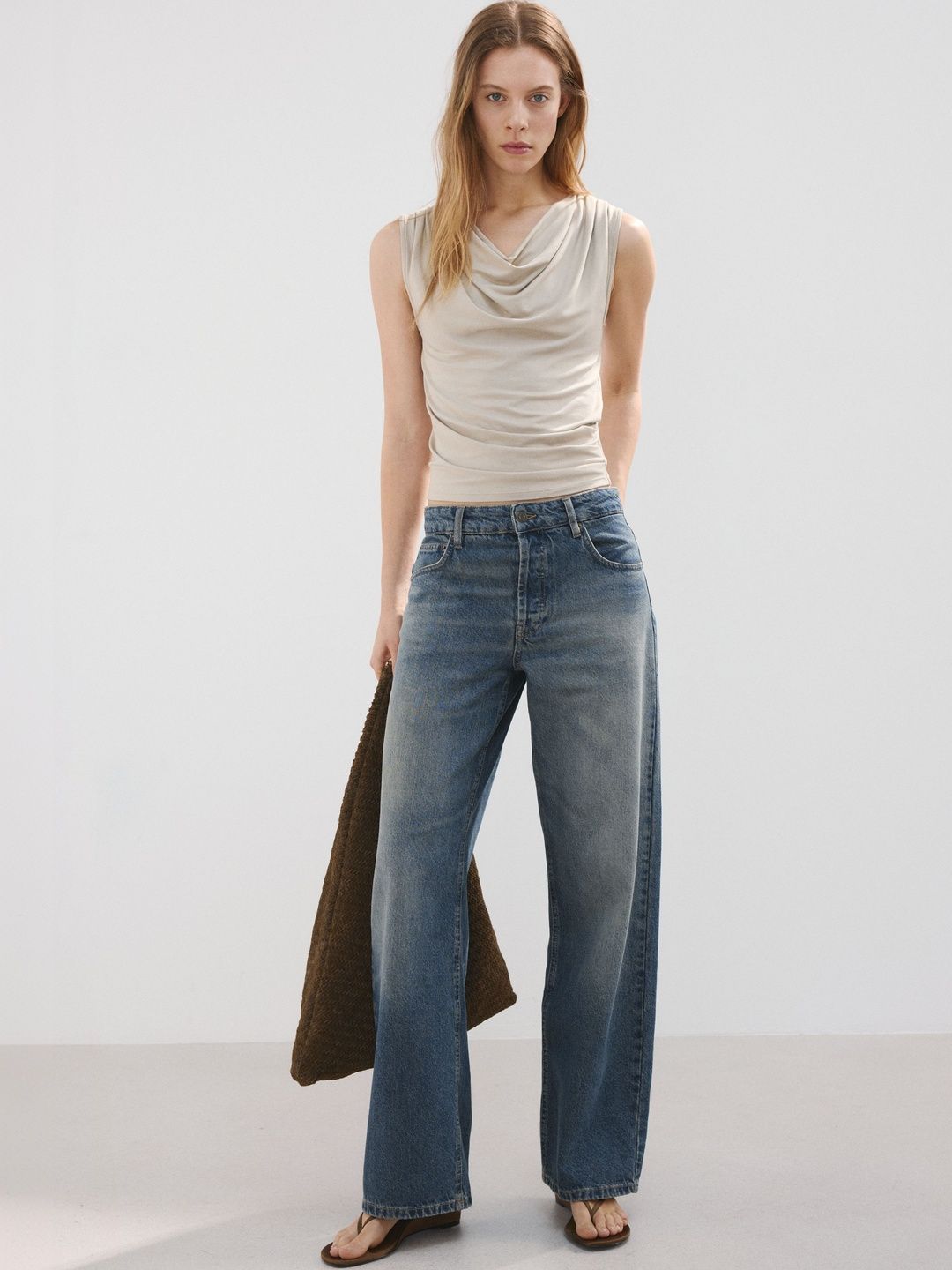 MANGO Women Relaxed Fit Mid-Rise Light Fade Jeans-picture-28