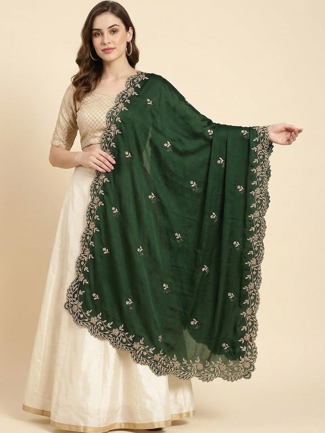 MUFFLY Embroidered Dupatta with Thread Work-picture-57