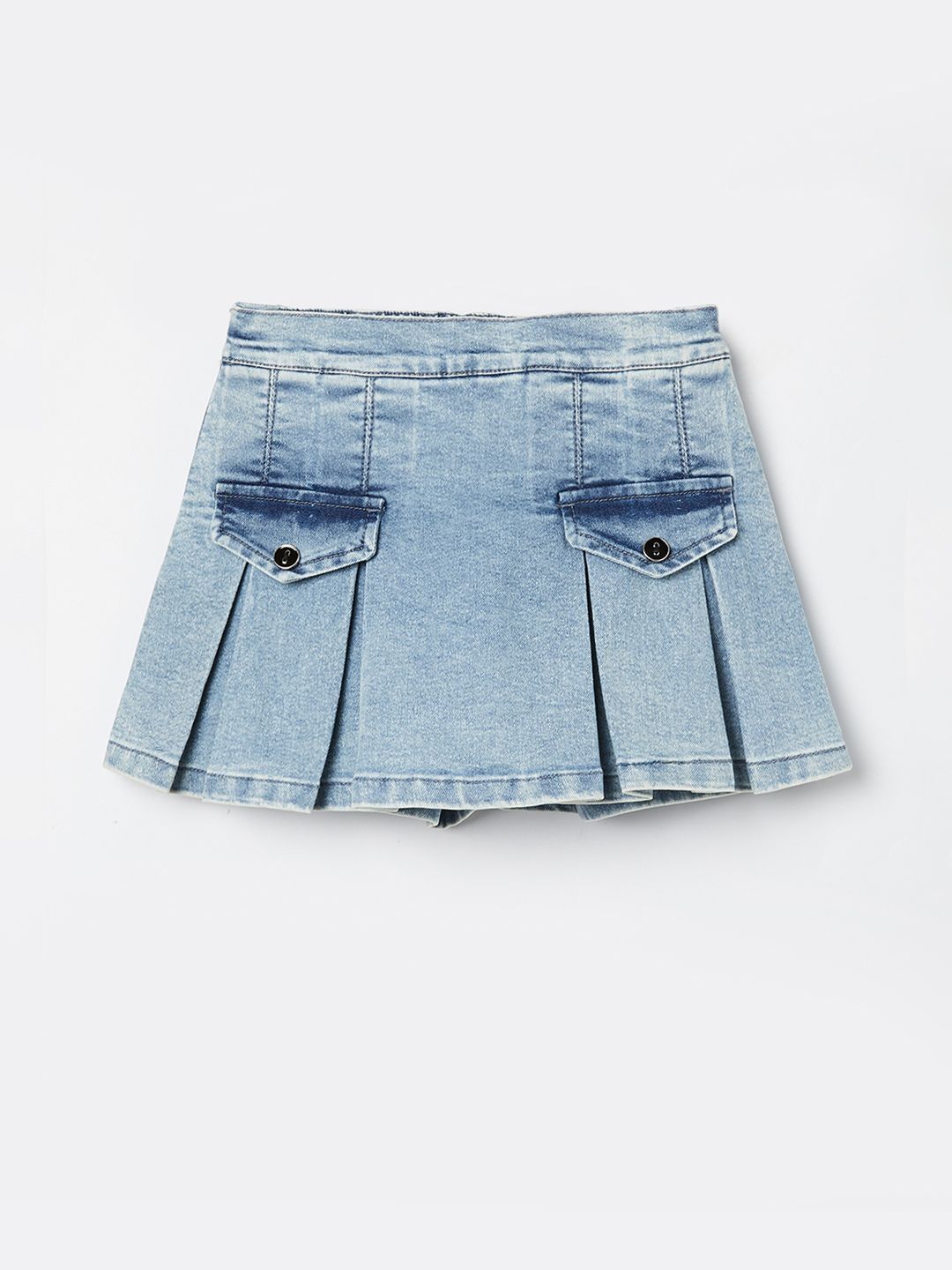 Fame Forever by Lifestyle Girls Cotton Blend Sleek Utility Mini A-Line Skirt-picture-25