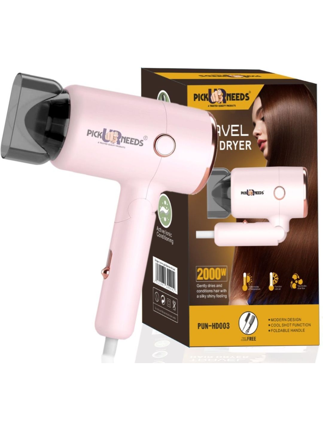Pick Ur Needs Hot & Cold Hair Dryer With Handle Foldable - 2000W-picture-6